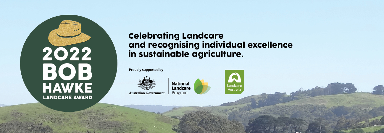 Branded image with photo of landscape in background, and akubra hat in program logo